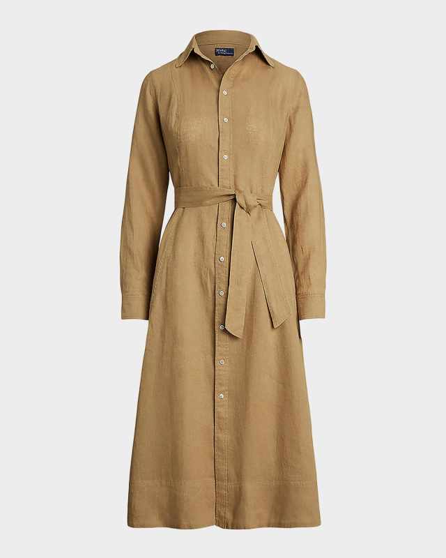 Belted Linen Shirtdress